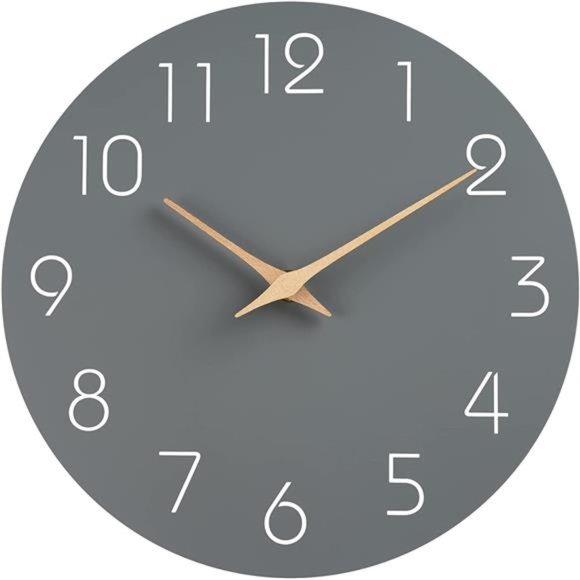 Modern Wall Clock Silent Non-Ticking Wall Clocks Battery Operated 10 Inch - Picture 1 of 5